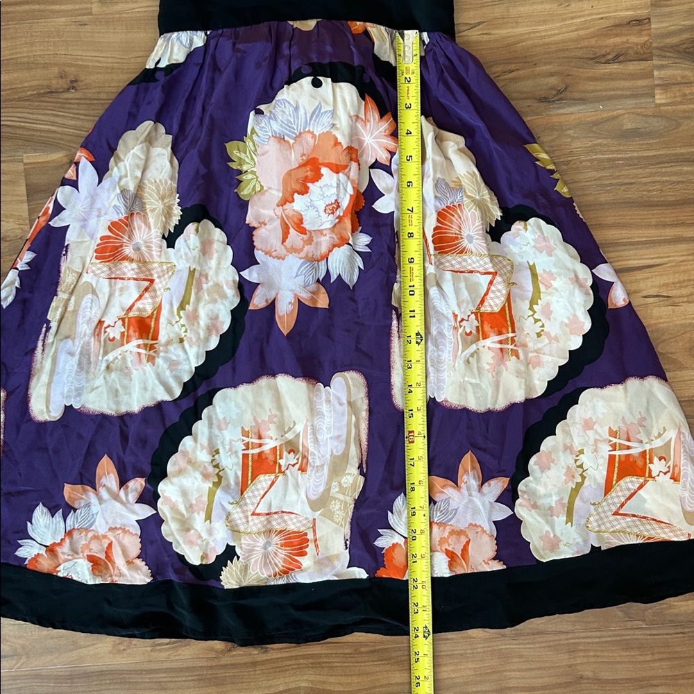 Corey Lynn Calter Anthropologie Vintage Silk Floral Empire Waist Dress A-Line 4 - Picture 8 of 12